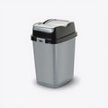 18 L Plastic Dustbin with Removable Double Swing Lid, Grey