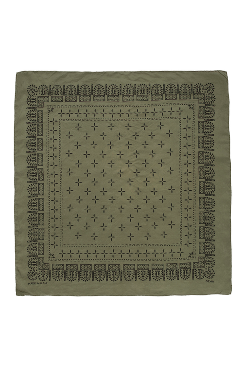 1930s Bandana, Regen Silk, Avocado