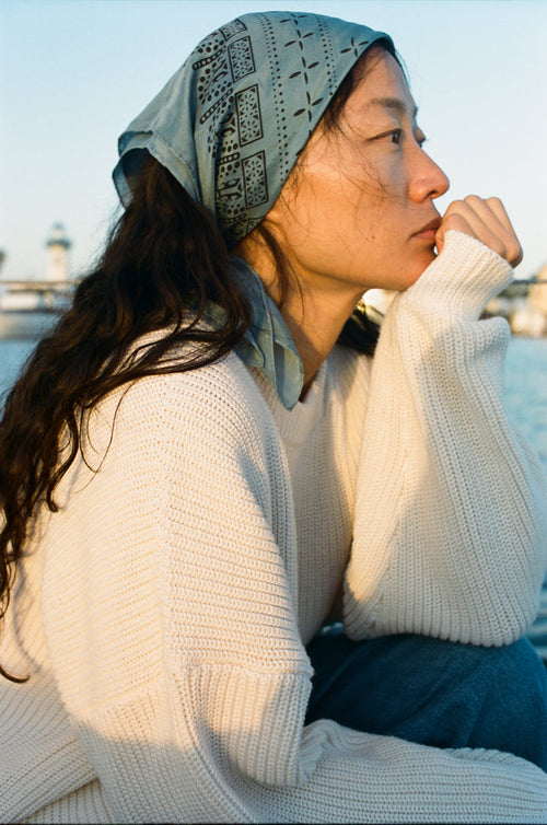 1930s Bandana, Regen Silk, Blue Jean