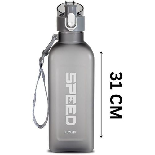 water bottle contents and components flat lay
