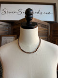 16-inch genuine copper bead necklace with small round copper-tone beads on display