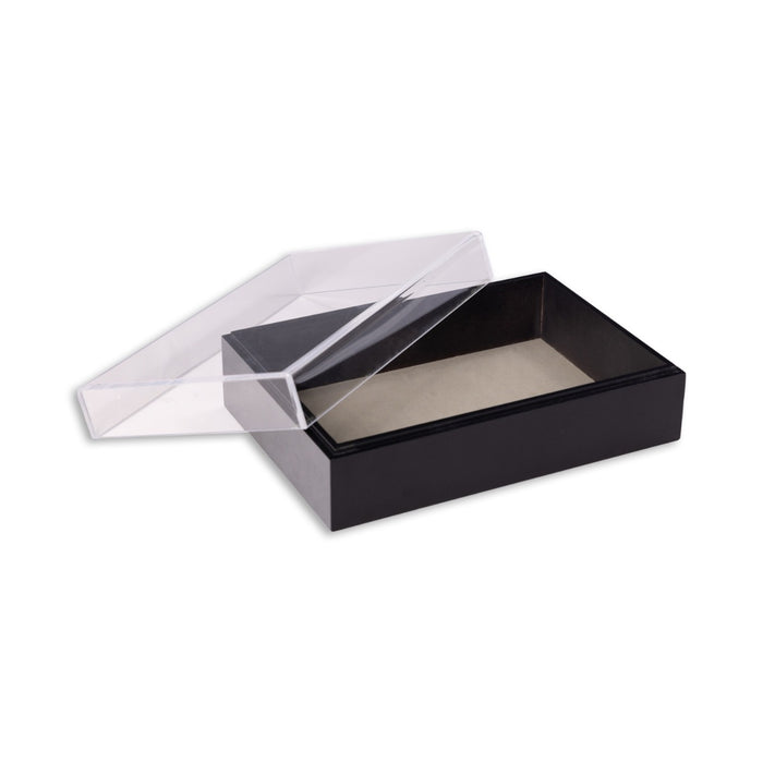 Arno Valet Box with Acrylic Lid, Black