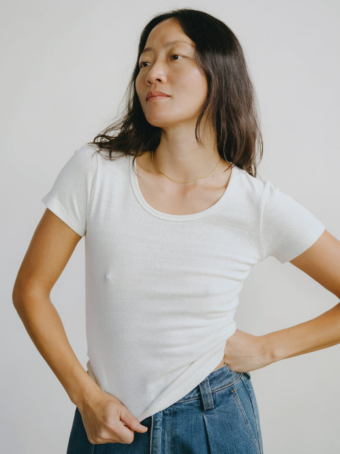 Baby Tee, Regen Silk Noil Jersey, Natural