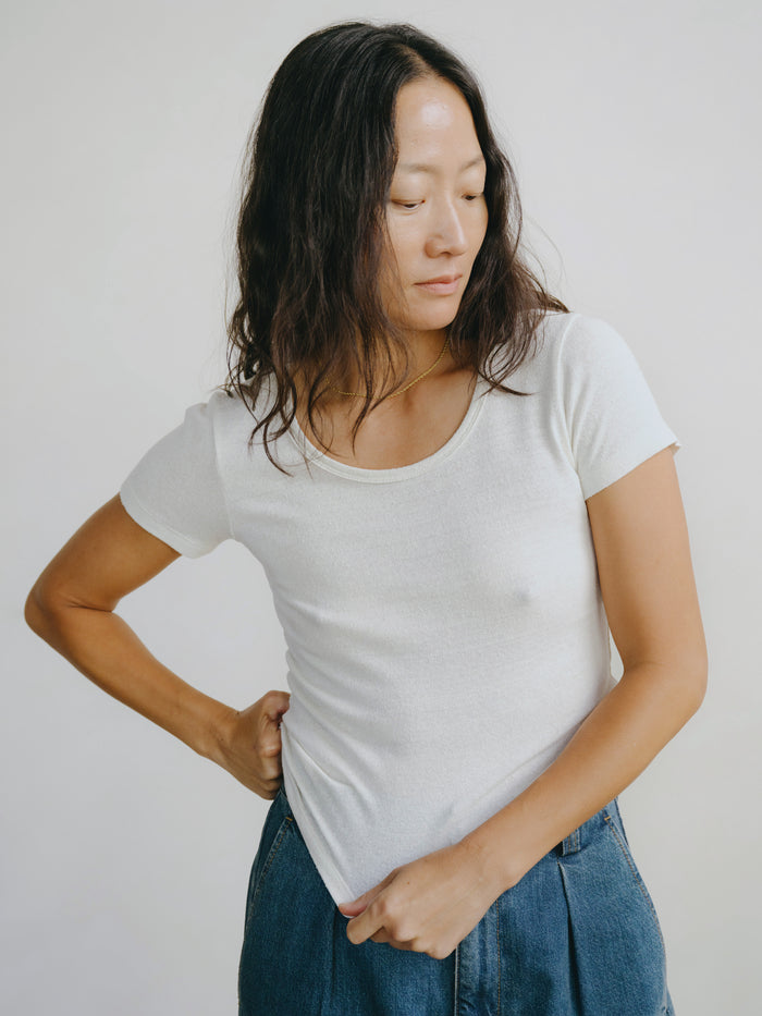 Baby Tee, Regen Silk Noil Jersey, Natural