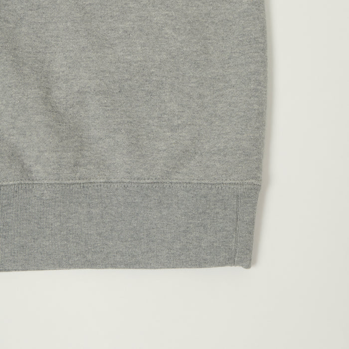 Beams Plus Cut Off Sleeve Raglan Sweatshirt - Heather Grey