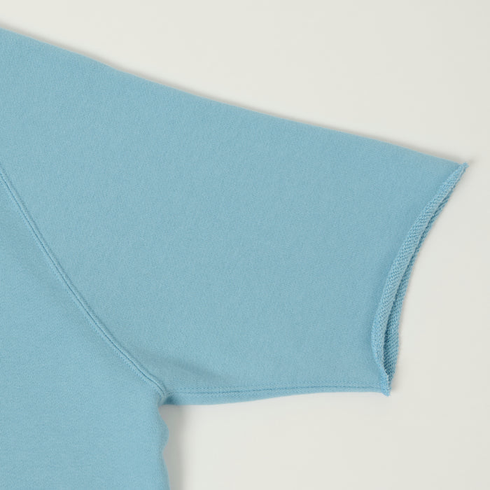 Beams Plus Cut Off Sleeve Raglan Sweatshirt - Sax