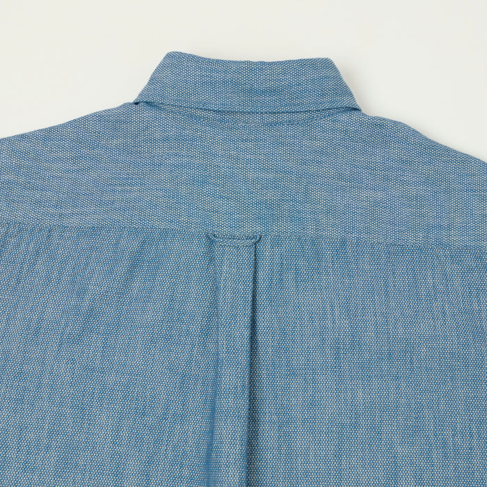 Beams Plus Low Tension Oxford Cloth Button Down Shirt - Light Indigo