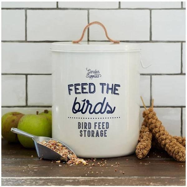 Bird Food Tin with Scoop - Stone - Hicks Nurseries