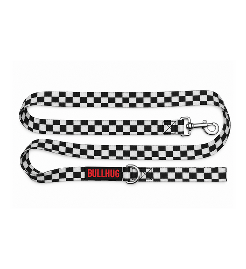 "BLACK AND WHITE CHECKERS" 6FT BULLHUG LEASH