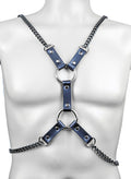 Black Chain And Leather  Harness D Rings Snap Adjustable