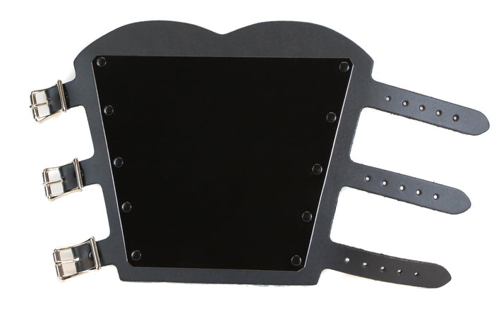Black Full Metal Leather Gauntlet