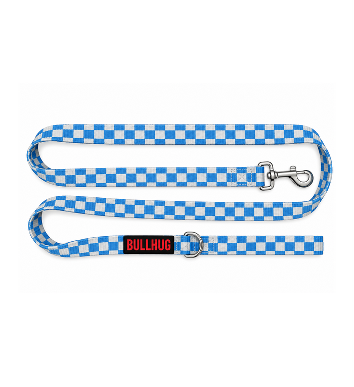 Blue Checkers BullHug 6ft Dog Leash – Padded Handle