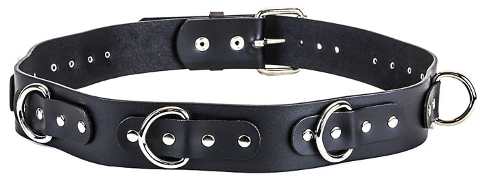 Bondage Belt Large 'D' Rings Genuine Leather