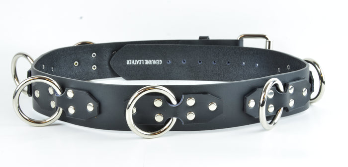 Bondage Belt Large 'O' Rings Genuine Leather