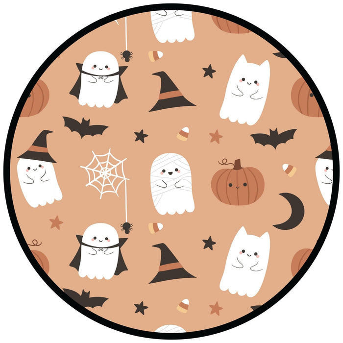 Boo-Tastic Glow-in-the-Dark Halloween Two-Piece Bamboo Long Sleeve Kids Pajama Pants Set: Orange/Multi / 3T