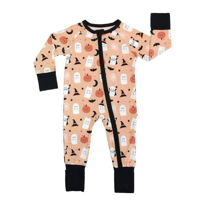Boo-Tastic Halloween Glow in the Dark Bamboo Baby Pajamas: Orange/Multi / 0-3