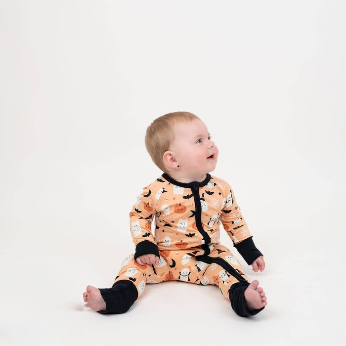 Boo-Tastic Halloween Glow in the Dark Bamboo Baby Pajamas: Orange/Multi / 0-3
