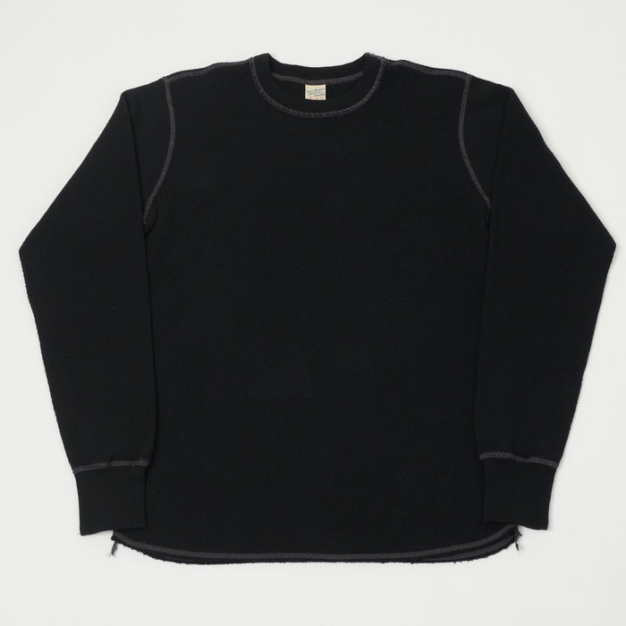 Buzz Rickson's Long Sleeve Thermal T-Shirt - Black