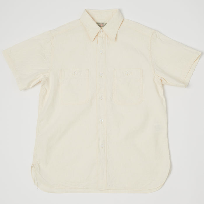 Buzz Rickson's Short Sleeve Chambray Shirt - White