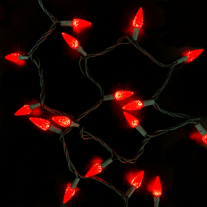C6 LED 50 ct. String Lights Red - Hicks Nurseries