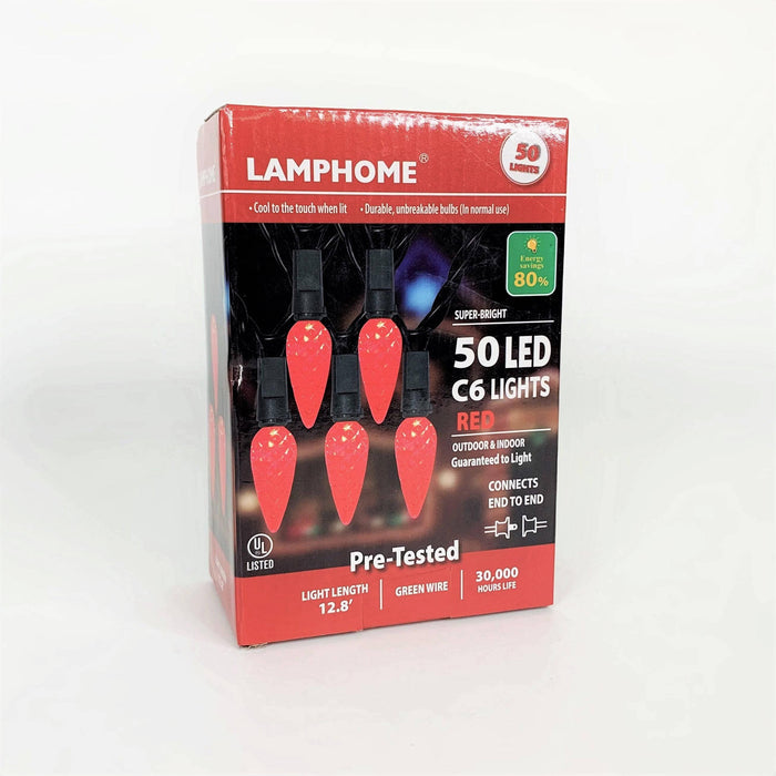 C6 LED 50 ct. String Lights Red - Hicks Nurseries