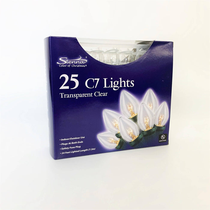 C7 25 ct. String Lights Transparent Clear - Hicks Nurseries