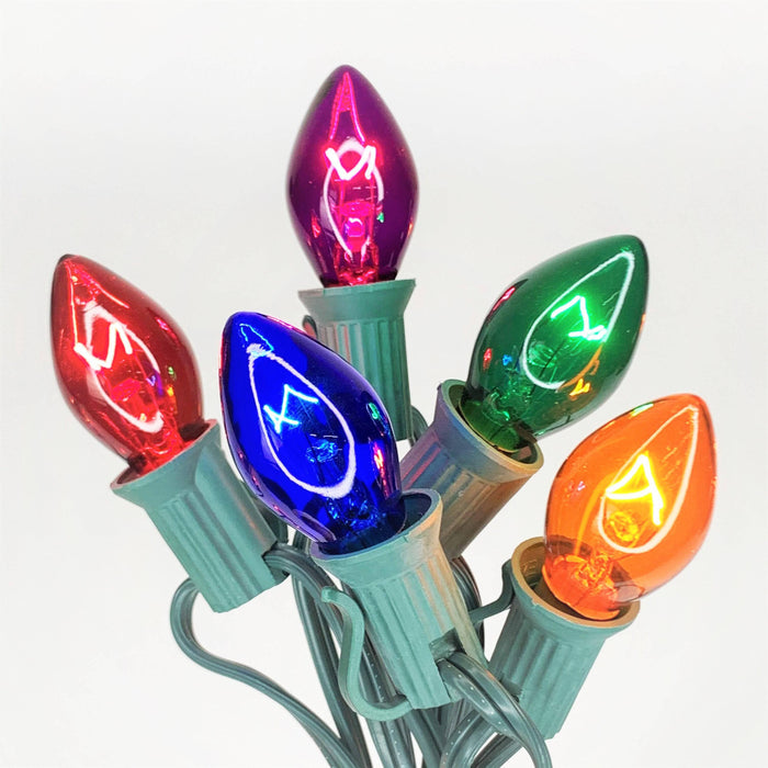 C7 25 ct. String Lights Transparent Multi-Colored - Hicks Nurseries