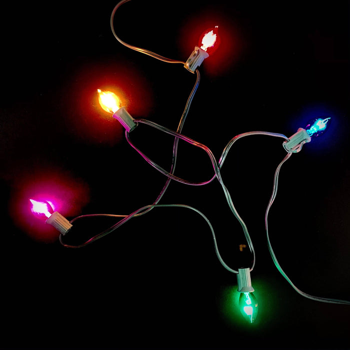 C7 25 ct. String Lights Transparent Multi-Colored - Hicks Nurseries