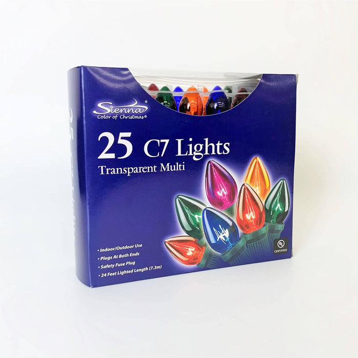 C7 25 ct. String Lights Transparent Multi-Colored - Hicks Nurseries