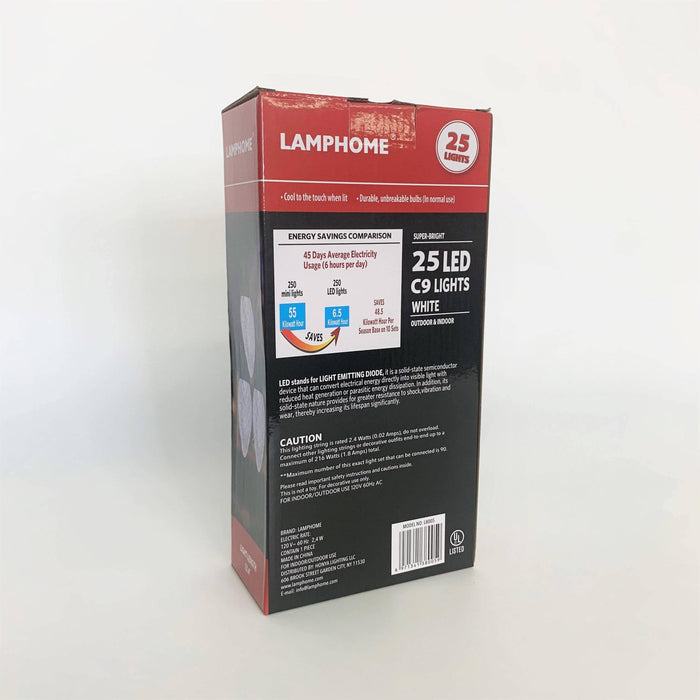 C9 LED 25 ct. String Lights White - Hicks Nurseries