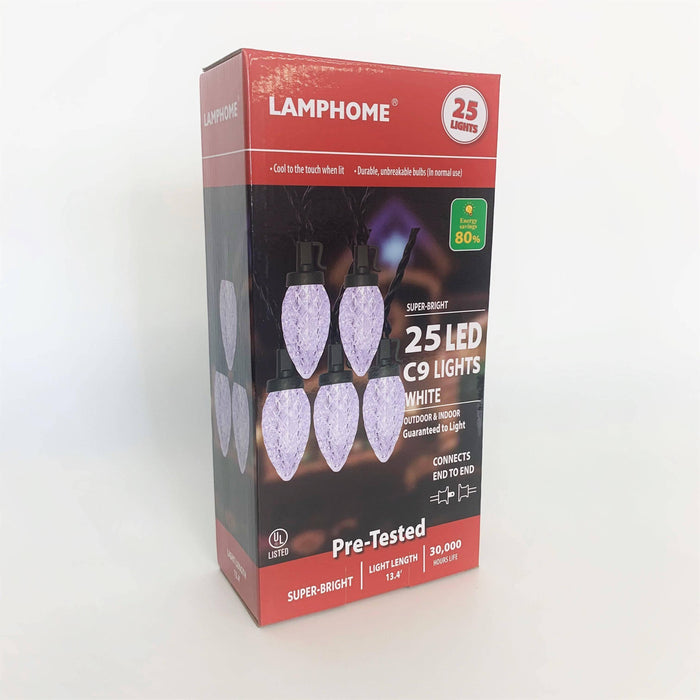 C9 LED 25 ct. String Lights White - Hicks Nurseries