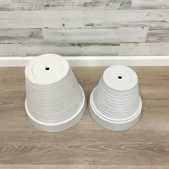 Carve Finish Planter - White - 14-inches - Hicks Nurseries