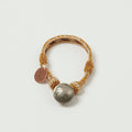 Chamula Horsehair Concho Bracelet - Gold/White/Brown