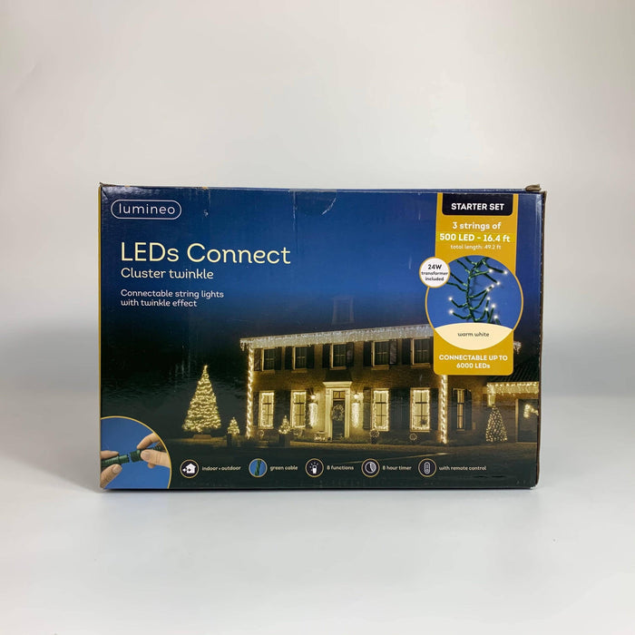 Cluster Twinkle LED 1500 ct. String Lights Warm White - Hicks Nurseries