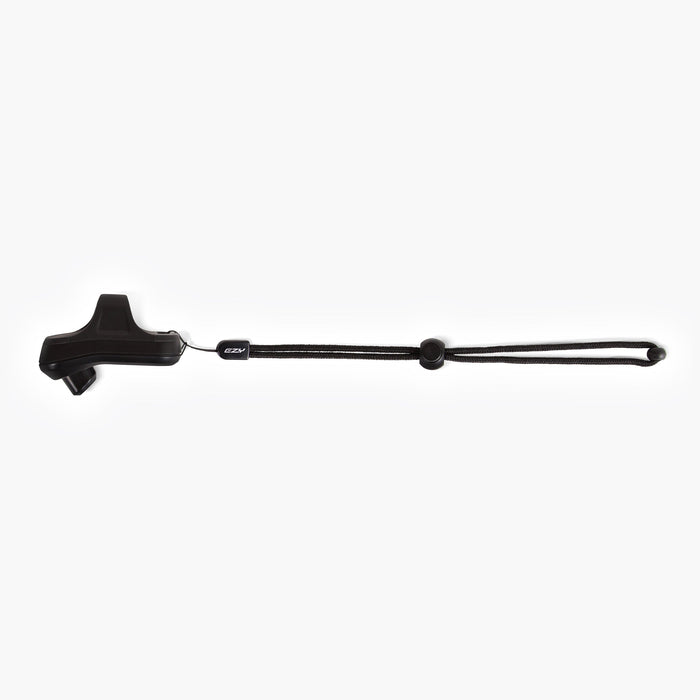 black Command Clicker™ with black strap on white background
