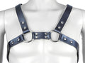 Copy of Leather Bulldog Body Harness Black Rings Snap Adjustable