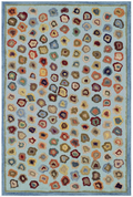 Dash & Albert - Micro Hooked Wool Rug, Cat's Paw Blue