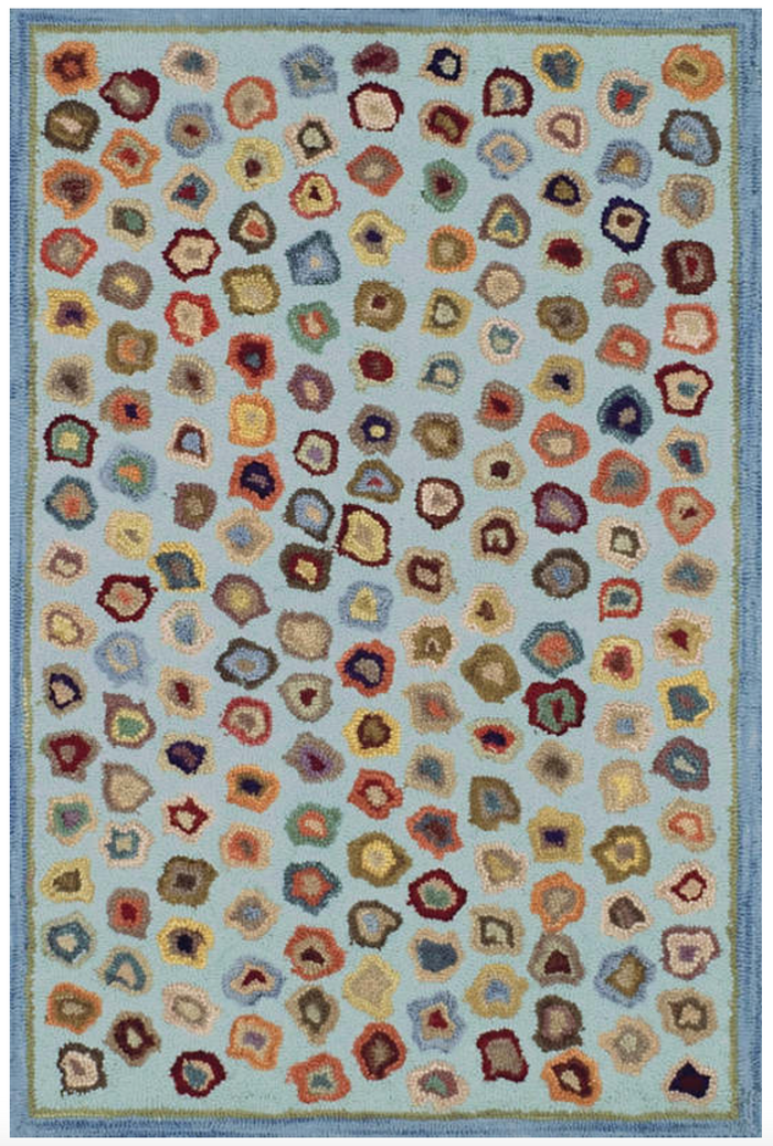 Dash & Albert - Micro Hooked Wool Rug, Cat's Paw Blue