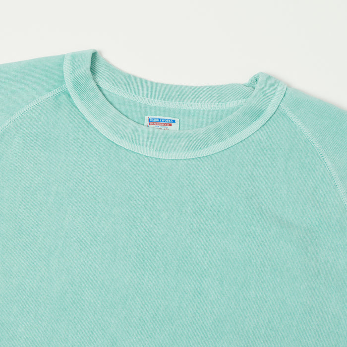 Dubbleworks Heavy Fabric Raglan Sleeve Pigment Dye Tee- Lt Turquoise