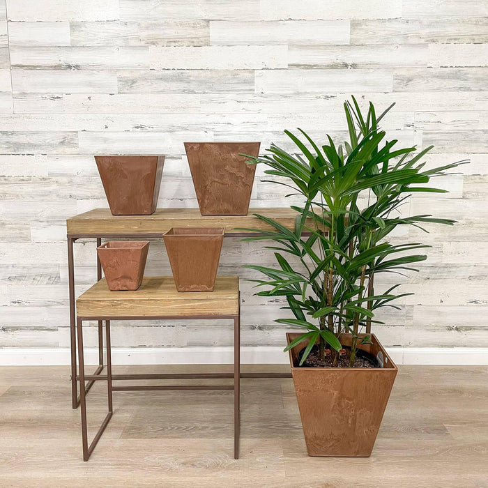 Ella Square Pot - Rust - 14-inches - Hicks Nurseries
