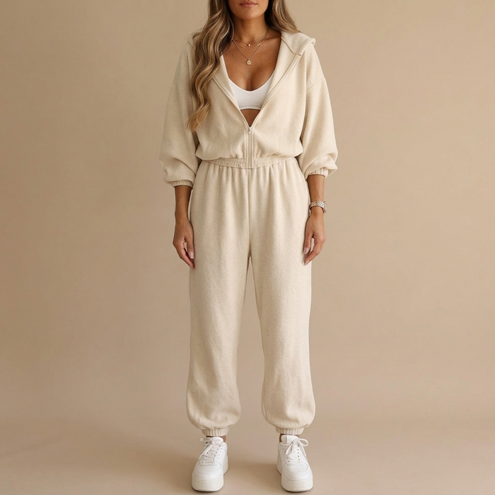 Elowyn – Women's Cozy One Piece Hooded Jumpsuit
