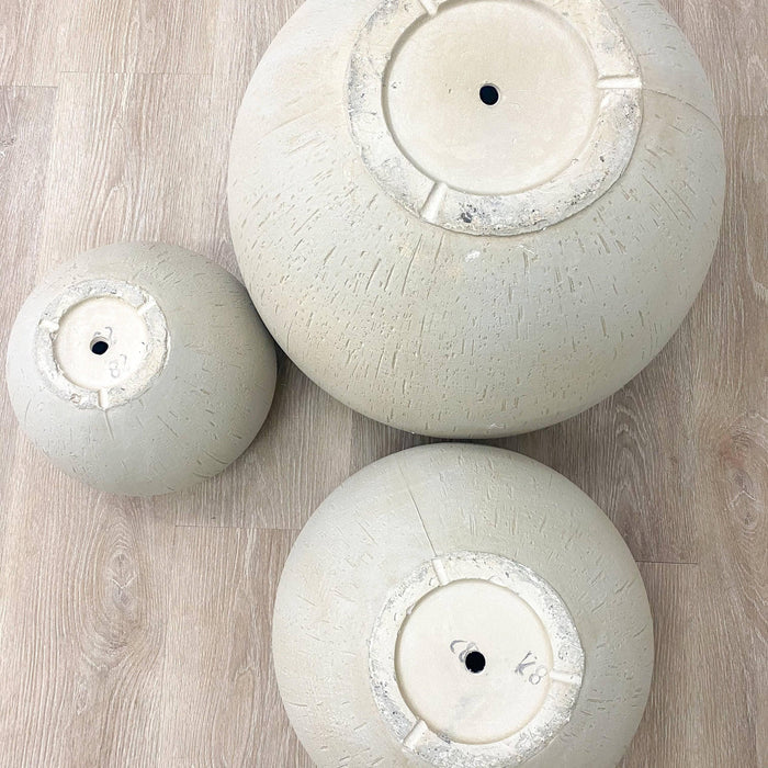 Fiberclay Orb Planter - Beige - 22-inch - Hicks Nurseries