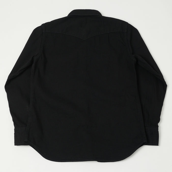 Full Count 4894BKBK Denim Western Shirt - Black