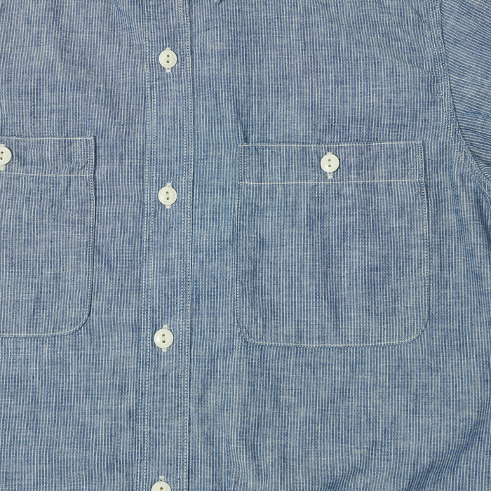 FULLCOUNT 4821 5oz Stripe Chambray Work Shirt - Indigo Stripe