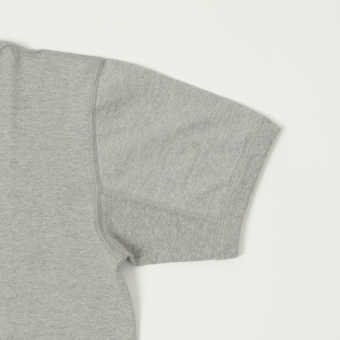 FULLCOUNT 5222H Flat Seam Heavyweight Henley - Heather Grey