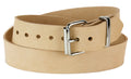 Genuine Beige Leather Dress Casual Jean Belt  1 1/2" Width Roller Buckle