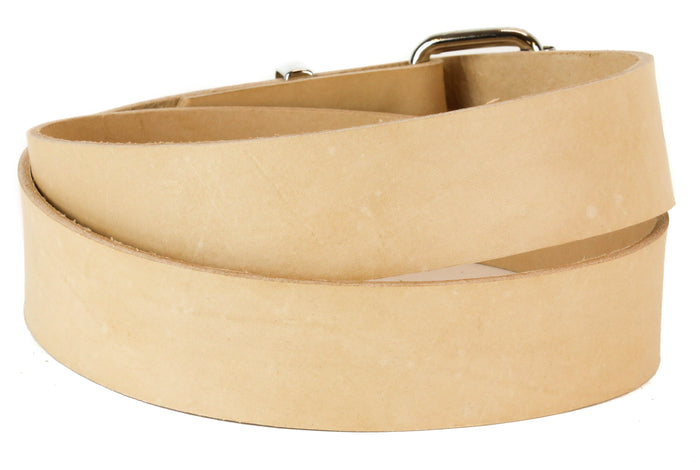 Genuine Beige Leather Dress Casual Jean Belt  1 1/2" Width Roller Buckle