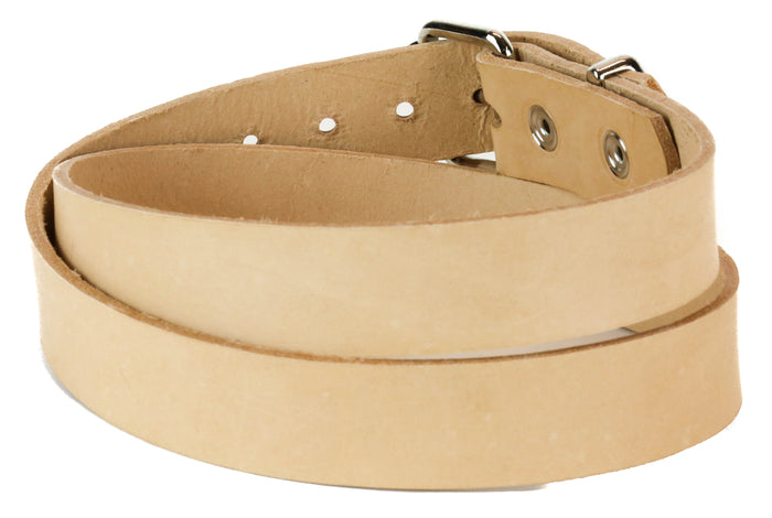 Genuine Beige Leather Dress Casual Jean Belt  1 1/4" Width Roller Buckle