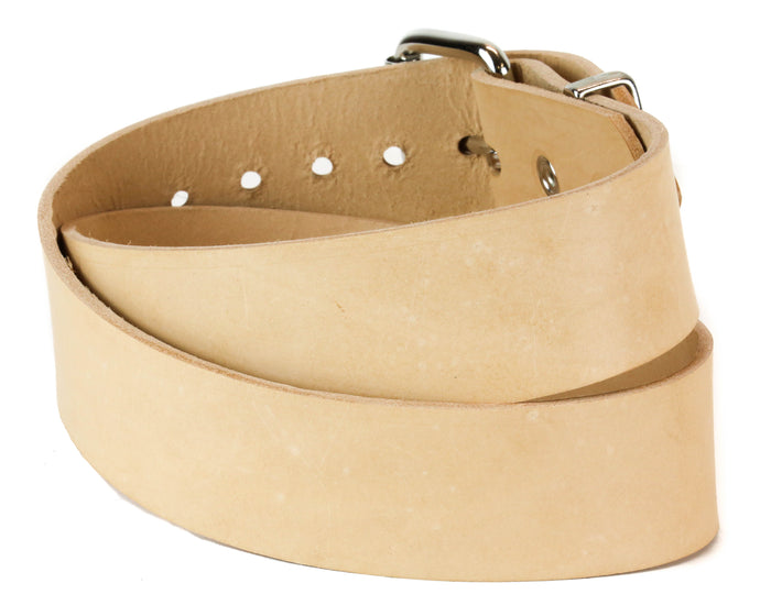 Genuine Beige Leather Dress Casual Jean  Belt  1 3/4" Width Roller Buckle