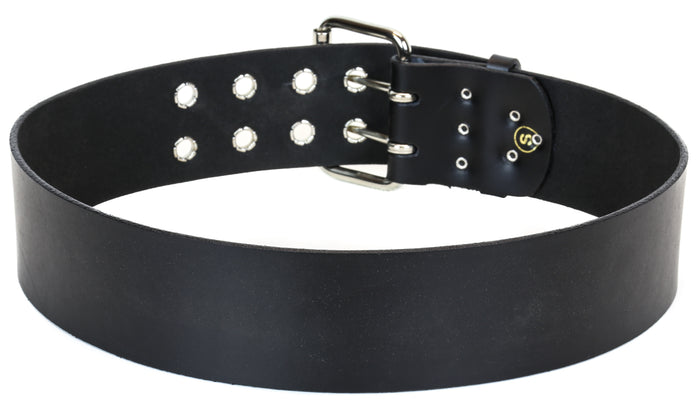 Genuine Black Leather Dress Casual Jean Skinny Belt  2 1/4" Width Roller Buckle